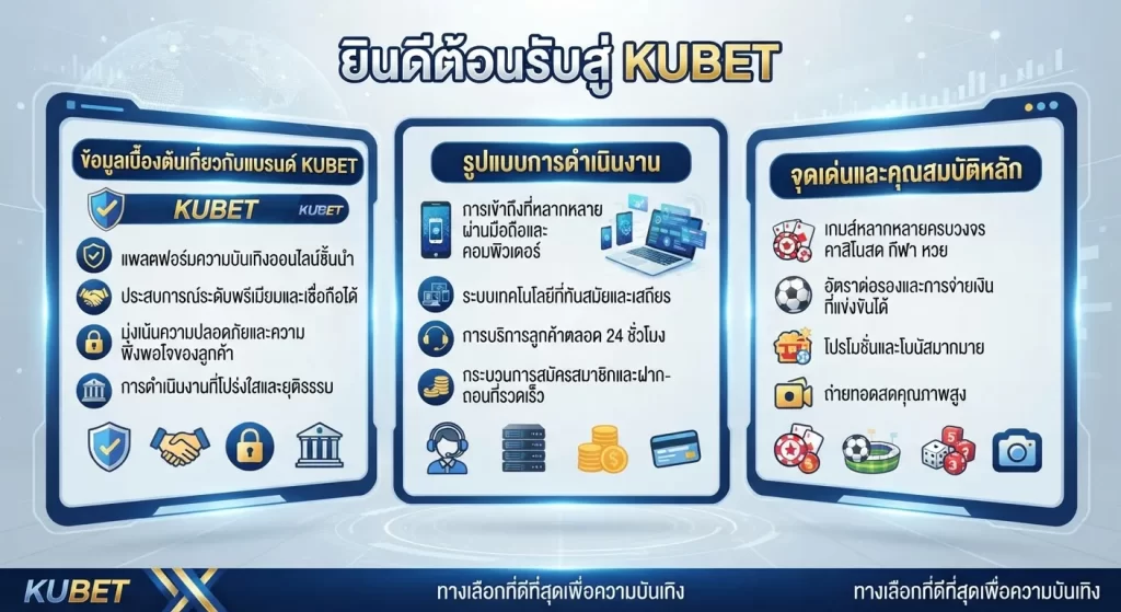 จุดเด่นและคุณสมบัติหลักของ kubet